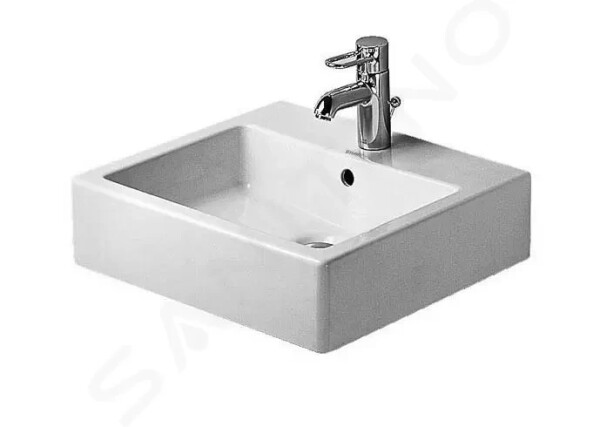 DURAVIT - Vero Umyvadlo 500x470 mm, s přepadem, s otvorem pro baterii, WonderGliss, bílá 04545000001