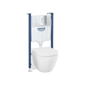 GROHE - Solido Set předstěnové instalace, klozetu Euro Ceramic, sedátka SoftClose a tlačítka Arena Cosmopolitan, Triple Vortex, chrom 102517SH00