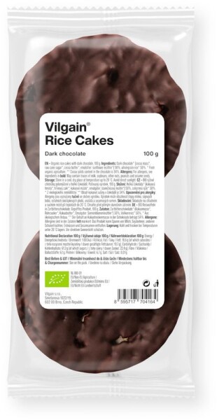 Vilgain Rýžové chlebíčky BIO – hořká čokoláda 100 g