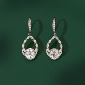 Náušnice Swarovski Elements Céline, Stříbrná