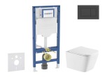 GEBERIT - Duofix Set předstěnové instalace, klozetu Arkas I a sedátka softclose, tlačítko Sigma20, matná černá/černá SANI11CA5180