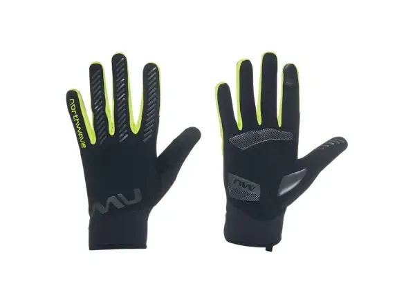 Northwave Active Gel pánské cyklo rukavice Black/Yellow Fluo vel. M