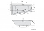 POLYSAN - ANDRA L asymetrická vana 170x90x45cm, bílá 81111
