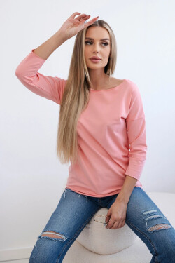 Dámská blůza s lodičkovým výstřihem meruňková UNI