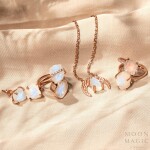 Royal Fashion prsten 14k zlato Vermeil GU-DR23090R-ROSEGOLD-MOONSTONE Velikost: 10 (EU: 61-63)