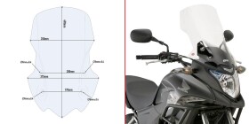 D1121St plexi čiré Honda CB 500 X (13-18), vxš490x350 mm, o 190 mm vyšší než originál