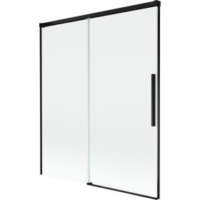 MEXEN/S - Rox vanová zástěna 2-křídlová posuvná 140 x 150, transparent, černá 8C9-140-001-70-00