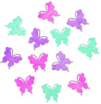 Dřevěné výseky 4cm - motýli fialový mix 12ks
