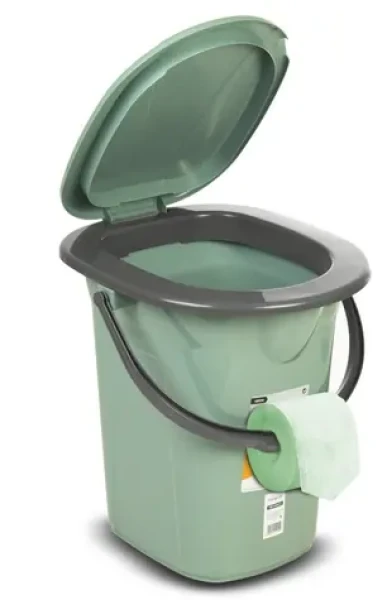 Cestovní chemická toaleta GB320GG zeleno-šedá / Chemické WC / 19 l / výška 37 cm (GB320GG)