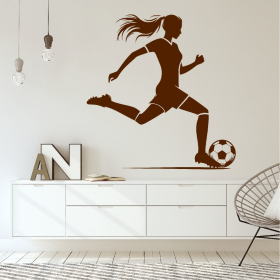 Samolepka Fotbalistka Barva: hnědá, Velikost: 80 x 84 cm