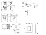 GROHE - Rapid SLX Set předstěnové instalace, klozetu, sedátka SoftClose, tlačítka Skate Cosmopolitan a sady pro vhazování tablet, kartáčovaný Cool Sunrise SANI11BB4141