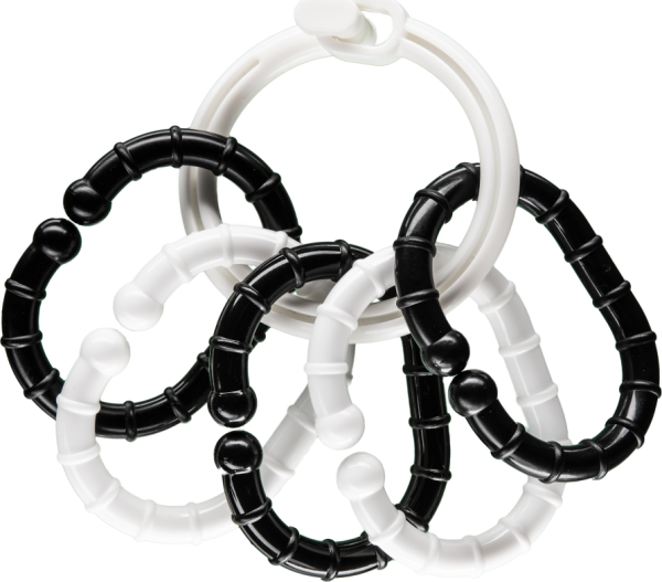 Kroužky s přívěsky černobílé