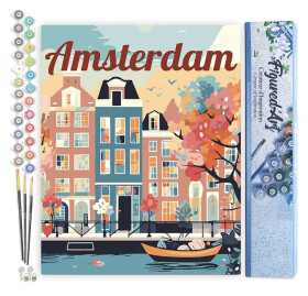 Malování podle čísel - Vintage Amsterdam bez rámu 40x50cm