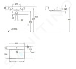 GEBERIT - Xeno 2 Umyvadlo 600x480 mm, otvor pro baterii, bez přepadu, s KeraTect, bílá 500.530.01.1