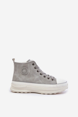 Zateplené dámské tenisky na platformě Big Star OO274073 šedé 36