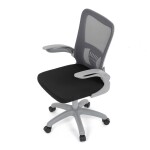 Kancelářská židle, tmavě šedá síťovina, šedý plast, kolečka na tvrdé podlahy
