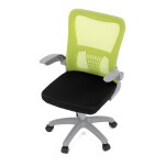 Kancelářská židle, zelená síťovina, šedý plast, kolečka na tvrdé podlahy