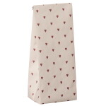 Ib Laursen Papírový sáček Red Hearts 22,5 cm – set 5 ks, červená barva, papír
