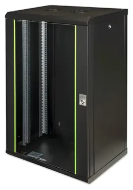 DIGITUS Unique 9U šedý / Nástěnný rozvaděč / 19" / 600 x 450 mm / Skleněné dveře / Nosnost 100 kg (DN-19 09-U)