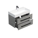 Koupelnová skříňka s černou úchytkou a umyvadlem SAT Cube Way 80x53x46 cm beton mat CUBE46C802BESAT CUBE46C802BESAT