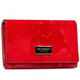 Módní dámská koženkovo-kožená peněženka Peterson Dasi, červená