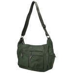 Trendy dámská textilní crossbody kabelka Coveri Iballa, tmavě zelená