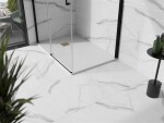 MEXEN/S - Stone+ obdélníková sprchová vanička 110 x 70, bílá, mřížka zlatá 44107011-G
