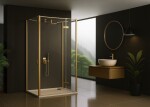 REA/S - Sprchový kout Atlas 120x80 Brush Gold vpravo KPL-K4777