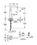 GROHE - Essence E Infračervená elektronická umyvadlová baterie se směšovacím zařízením a nastavitelným omezovačem teploty, kartáčovaný Warm Sunset 36445DL0