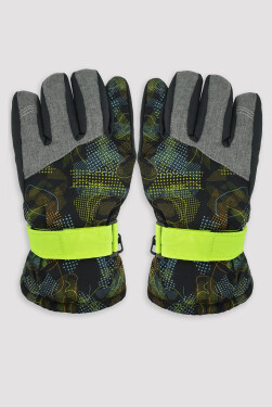 Rukavice Noviti RN068 Chlapecké lyžařské vzory žlutá 16 cm