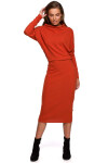 S245 Pletené šaty límečkem červené EU