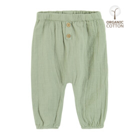 Novorozenecké lehké kalhoty- zelené - 56 OLIVE