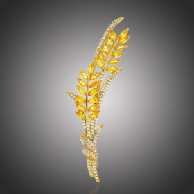 Brož Swarovski Elements Cintia - design pšenice, Žlutá