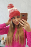 Dámská čepice s bambulí Abigail K326 raspberry+ecru UNI