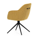 Židle jídelní a konferenční, žlutá látka, černé kovové nohy, otočný mechanismus