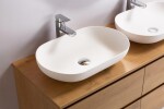 CERANO - Koupelnová skříňka Carole + deska pod umyvadlo Navira Slim - 18 mm - dub medový - 140x49,8x46 CER-8050BD82823