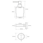 SAPHO - X-ROUND dávkovač mýdla 200ml, mléčné sklo, chrom XR103