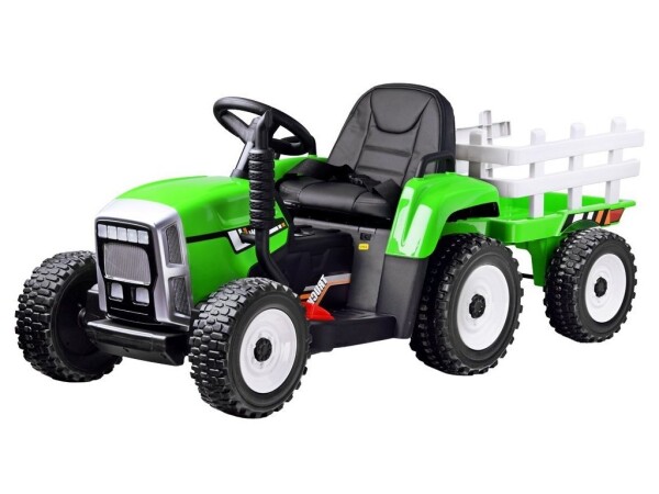 Mamido Elektrický traktor s vlečkou T2 zelený 12V7Ah EVA kola
