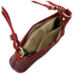 Módní dámská kožená kabelka na rameno Delami Vera Pelle Darlin, červená