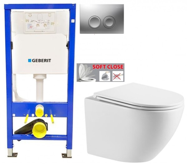 GEBERIT DuofixBasic s matným tlačítkem DELTA21 + WC INVENA LIMNOS WITH SOFT, včetně soft/close sedátka 458.103.00.1 21MA LI1