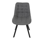 Židle jídelní, šedá látka, nohy černý kov