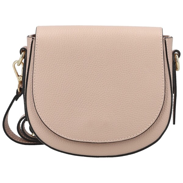 Trendy dámská kožená crossbody kabelka Antigona, starorůžová