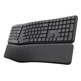 Trust Keyra černá / Ergonomická bezdrátová klávesnice / membránová / Bluetooth + RF / US Layout (25459)