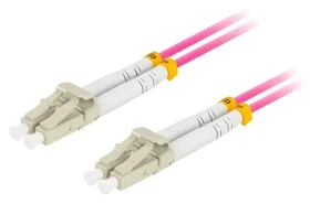 Lanberg optický patch kabel magenta 1 m / Optický patch kabel / LC/UPC-LC/UPC / Duplex / OM4 50/125 / LSZH (FO-LULU-MD41-0010-VT)
