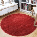 DumDekorace Kulatý červený koberec Šířka: 60 cm | Délka: 60 cm