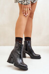 Hadí dámské botky na podpatku z přírodní kůže černé Vinceza 66670 39
