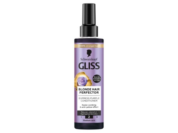 Schwarzkopf Gliss Blonde Hair Perfector fialový expresní kondicionér 200ml