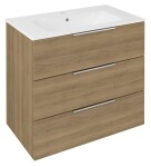 SAPHO - CIRASA umyvadlová skříňka 79,8x75x46cm, 3x zásuvka, dub cuneo CR831-2525