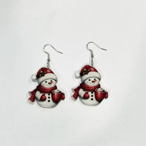 Ptakoviny.cz Náušnice sněhulák červený