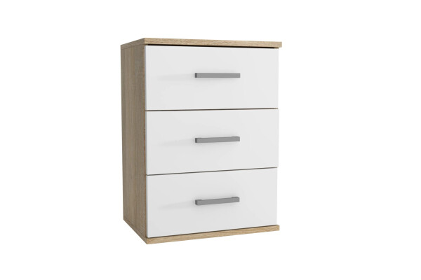 Noční stolek Goda 3 3S Barva korpusu: Dub sonoma/ bílá